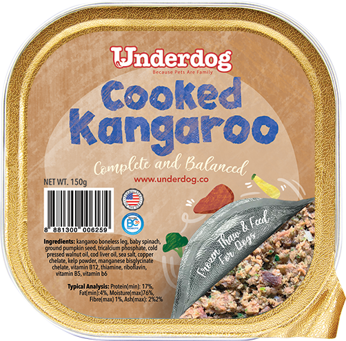 Underdog Cooked Kangaroo Complete & Balanced Frozen Dog Food 150g