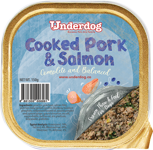 Underdog Cooked Pork & Salmon Complete & Balanced Frozen Dog Food 150g