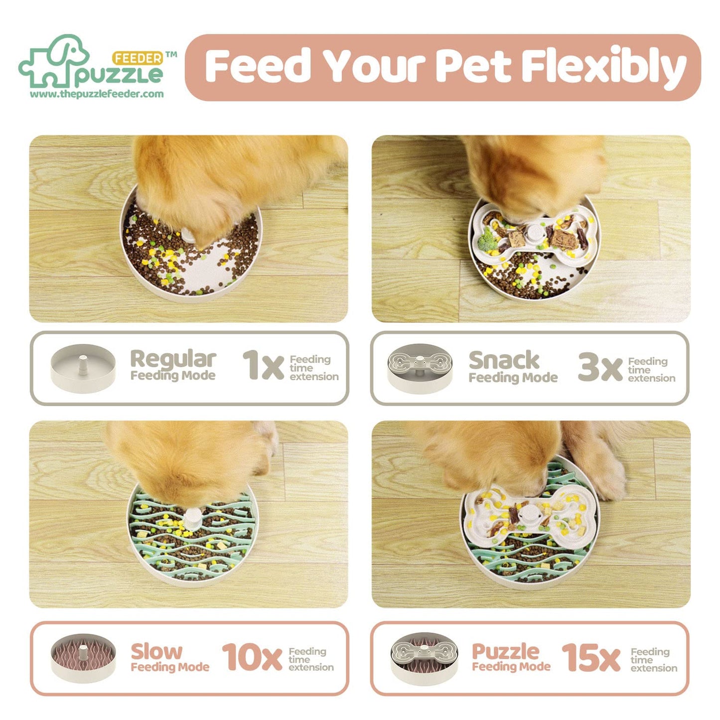 Puzzle Feeder™ Dog Bowl for Eating Habit Training (Lawn-Green)