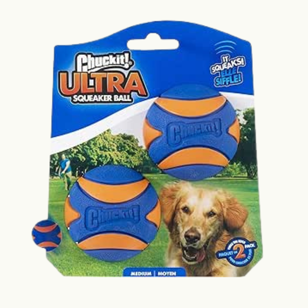 Petmate - Chuckit! Ultra Squeaker Ball Dog Toy (Medium 2 Pack)