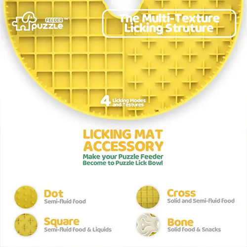 Puzzle Feeder™ Licking Mat Accessory For Puzzle Lick Bowl (Yellow)