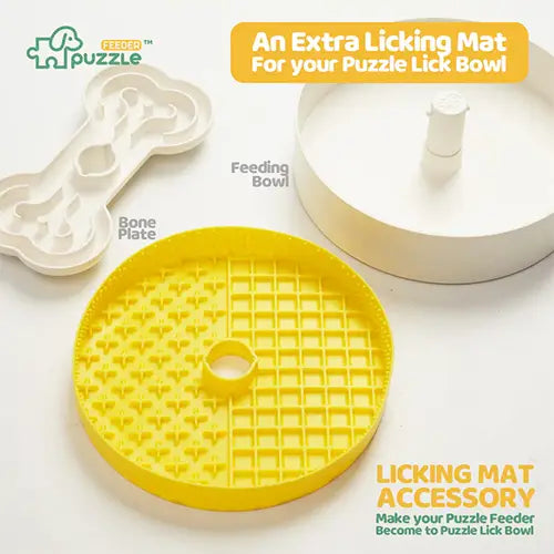 Puzzle Feeder™ Licking Mat Accessory For Puzzle Lick Bowl (Yellow)