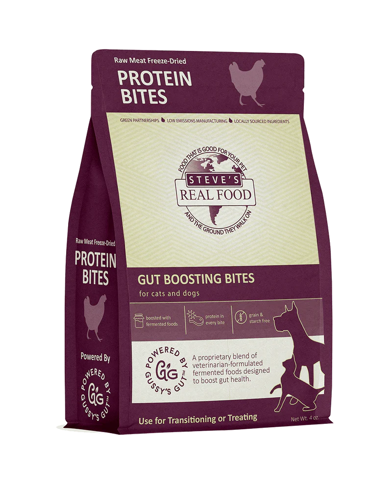 Steve's Real Food Freeze Dried Fermented Gut Health Treats - Chicken Protein Bites