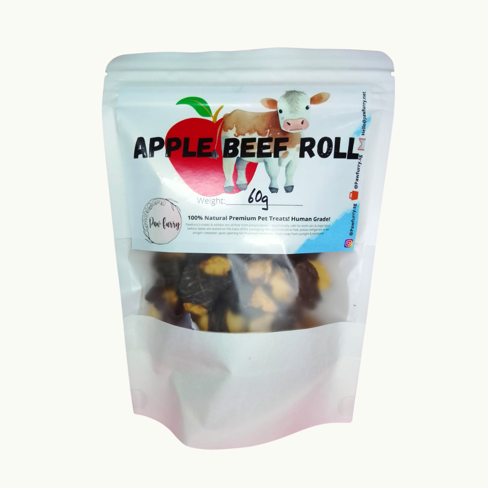 Pawfurry Apple Beef Roll - 60g