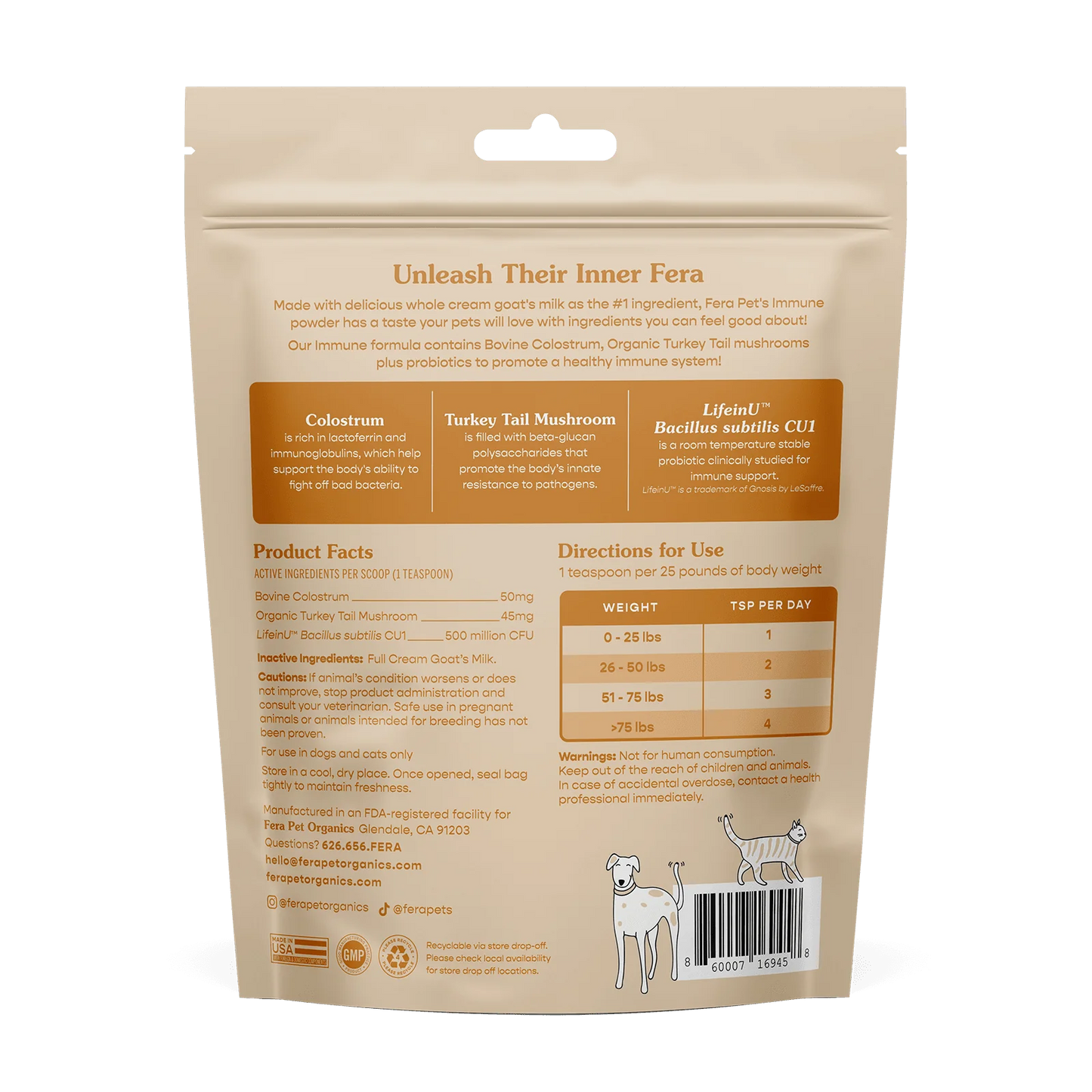 Fera Pets - Immune Goat Milk for Dogs & Cats