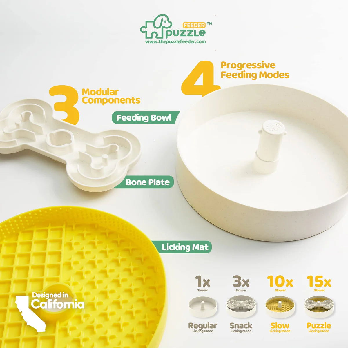 Puzzle Feeder™ Dog Bowl Universal Dog Feeding Solution (Wheat-Yellow)